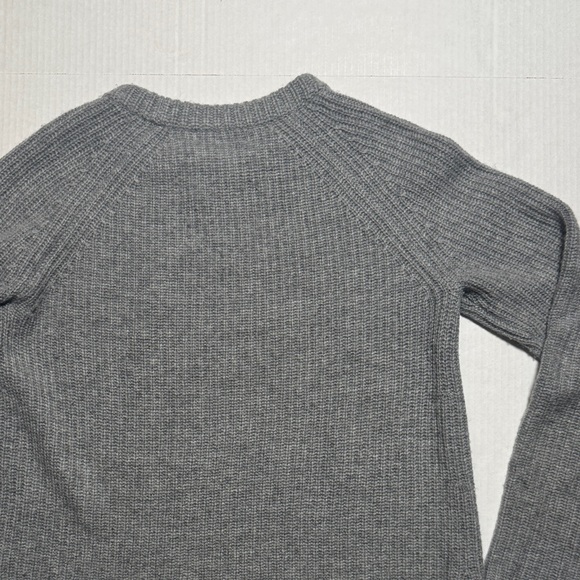 JENNI KAYNE Cashmere Fisherman Sweater Gray Crewneck Minimal Preppy Women's SM - Picture 12 of 12